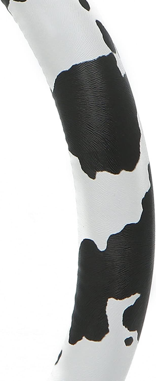 Dotesy Leather Cow Pattern Steering Wheel Cover Protector Cow Print Car Accessories Anti Slip Universal for 36.5-38cm (Black 