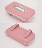 Car Tissue Holder, Sun Visor Napkin Holder, Luxury PU Leather Backseat Tissue Case Holder (Pink)