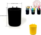 WallPeg Pegboard Bins & Cups - 15 each 5" Bins and 5 each 5" Cups - Hooks to Peg Board Panel Organize Hardware Arrange Access