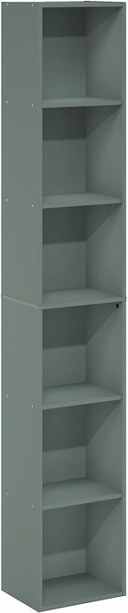 Furinno LUDER Book Shelf, 6-Tier Tall Modern Bookshelf, Bookcase with Open Shelving, Floor Standing Shelves, 9.3 x 12 x 71, f