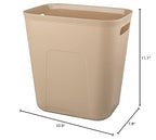 UUJOLY Plastic Small Trash Can Wastebasket, Garbage Container Basket for Bathrooms, Laundry Room, Kitchens, Offices, Kids Rooms, Dorms, 3.5 Gallon, Khaki