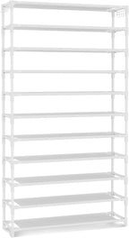 VILICK 11 Tiers Tall Wide Shoe Rack 55 Pairs Large Capacity Sturdy Durable Shoe Rack for Closet Metal Shoe Organizer Shelf wi