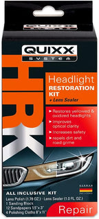 QUIXX 00084-US Headlight Restoration Kit and Lens Sealer, Permanently Restore Yellowed or Opaque Headlights To Like-New Condi