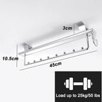 Pull Out Closet Hanger Metal Sliding Clothes Rail,Extendable Clothing Storage Rack for Wardrobe Space Saving,Metal Base,460mm