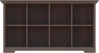 OSCHF Cube Shelf Bookcase with Base - Wooden 2 Tiers Floor Standing Low Storage Cabinet for Home and Office, 8-Cube Lattice B