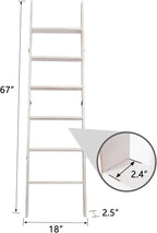 6-Tier Blanket Ladder – 5.5 Ft Wall Leaning Quilt Rack, Farmhouse Blanket Storage for Living Room, Bedroom & Bathroom – Rusti