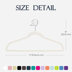 HOUSE DAY Ivory Velvet Hangers 60 Pack, Non Slip Clothes Felt Hanger Heavy Duty for Coat, Premium Slim Space Saving Suit Hang
