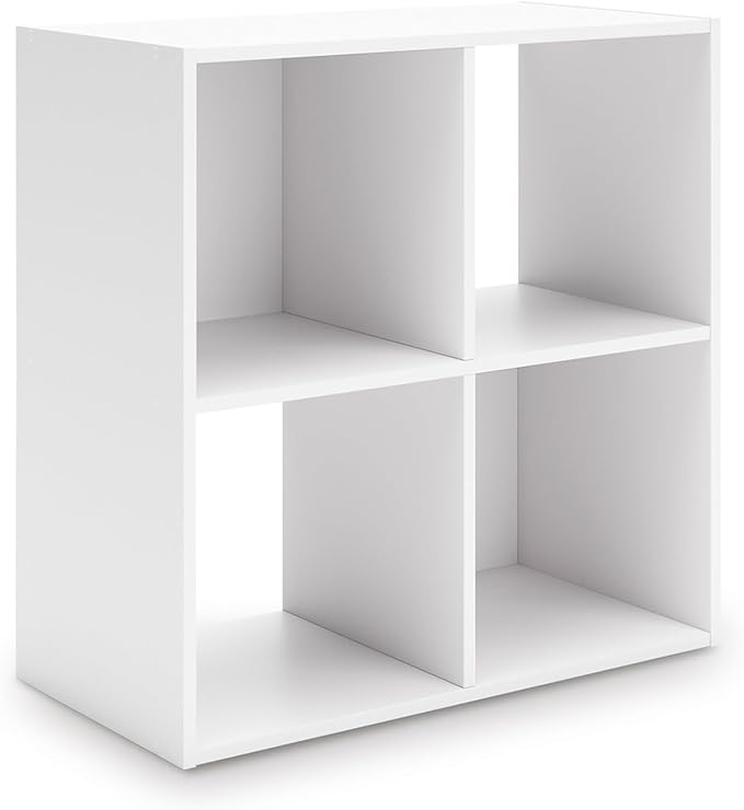 Signature Design by Ashley Onita Contemporary 4 Cube Organizer for Storage, Fits 10.5" by 10.5" by 11" H Storage Bins, Wood, 