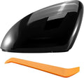 Left Driver Side Mirror Cover Fit for Volkswagen Jetta 2019 2020 2021 2022 2023 2024, Rearview Mirror Cover Without Turn Signal Replace 17A857537AGRU, Black