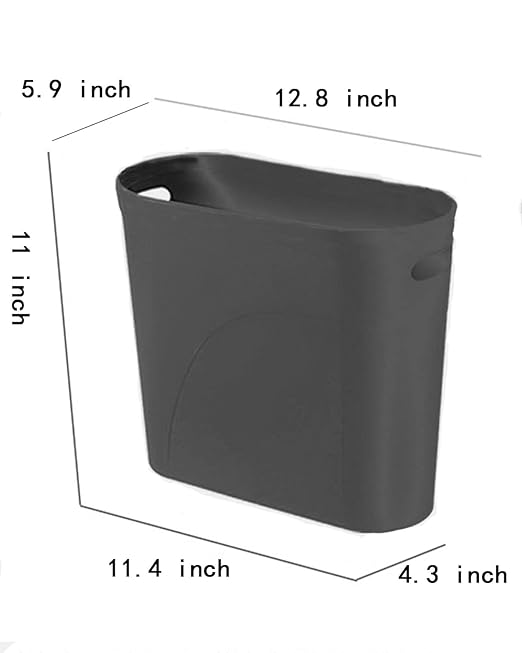 Bathroom Small Trash Can, 3 Gallon Slim Plastic, Blue