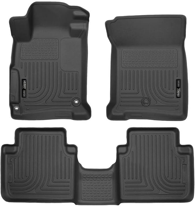 Husky Liners Weatherbeater Floor Mats | Fits 2013 - 2017 Honda Accord Sedan | Front & 2nd Row, 3-pc Black - 98481