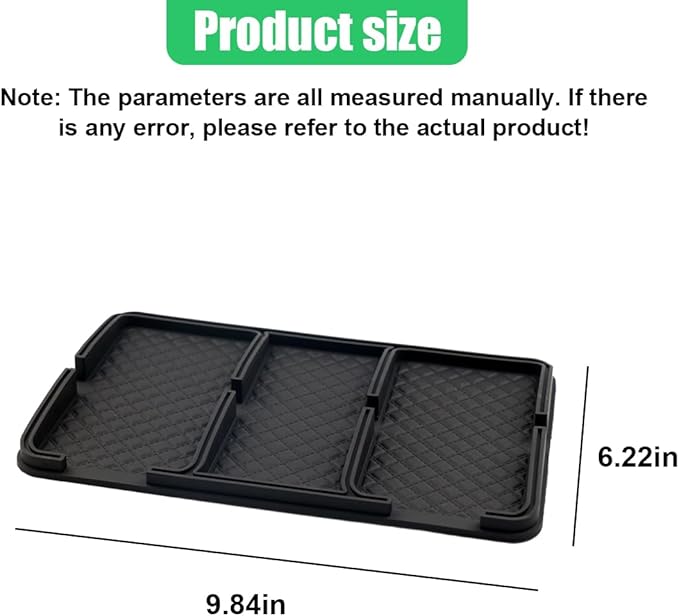 Car Dashboard Mat, Anti-Slip Auto Dash Tray, Strong Gripping Vehicle Smartphone Holder Pad, Multifunctional Center Console St