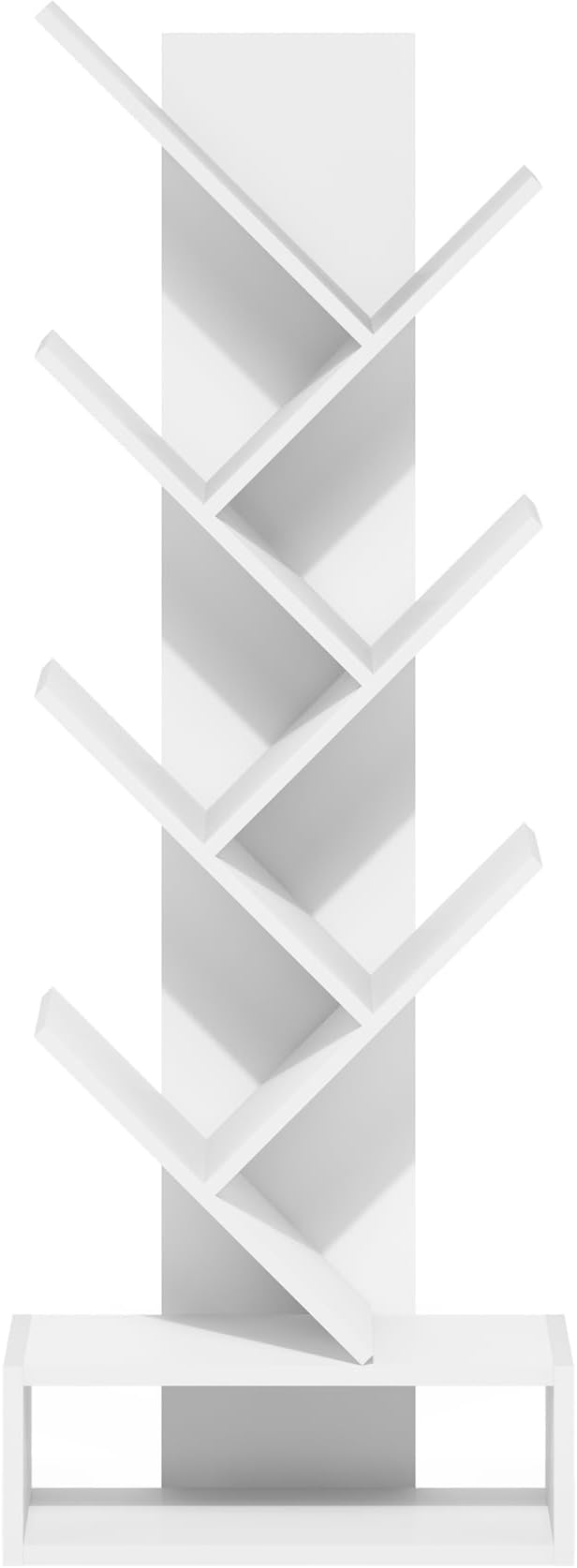 Furinno Tree Book Shelf, 7-Tier Bookshelf, Tree Bookcase with Bottom Shelf, 8.4 x 16.9 x 46.2, for Living Room, Bedroom, Home