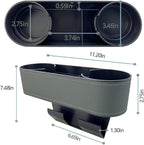 Cup Holder for Car Seat Gap Organizer, Multifunctional Cup Drink Holders with PU Leather Cover,Side Insert Center Console Gap Filler Storage Box for Mug Bottle CellPhones Keys Coffee Coasters grey2