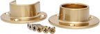 1 Pair Heavy Duty Champagne Bronze Zinc Closet Pole Sockets Rod End Support Flange Rod Holder Set Wall Mount Pipe Bracket wit