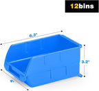 Ultrawall Wall Mounted Storage Bins, Plastic Hanging Storage Organizer Bins, Garage Tool Storage System for Screws, Nuts, Bol