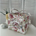 Boho Fabric Storage Basket, Large Capacity Laundry Basket, 12.2'' x 10.23'' x 10.23'' Collapsible Laundry Hamper with Easy Ca