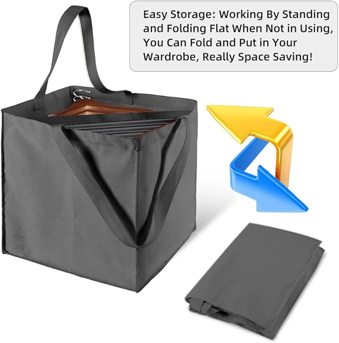 Clothes Hanger Organizer Holder for Space Saving, Fresheracc Hanger Triangle Storage Bag with Handles for Closet Tidier Laund