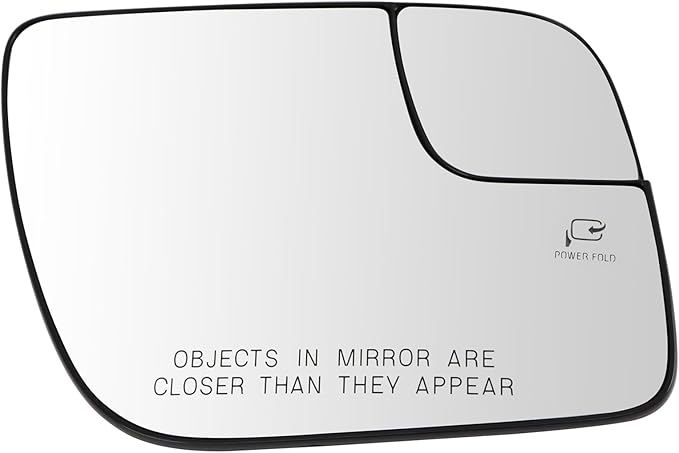 TRQ Passenger Side Mirror Glass Heated Convex Snap On Compatible with 2016-2019 Ford Explorer FO1325222