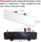 SkycropHD Rear View Mirror Frameless Car Interior Rearview Mirror Panoramic Wide Angle to Eliminate Blind Spots – Convex,11.8''(White)