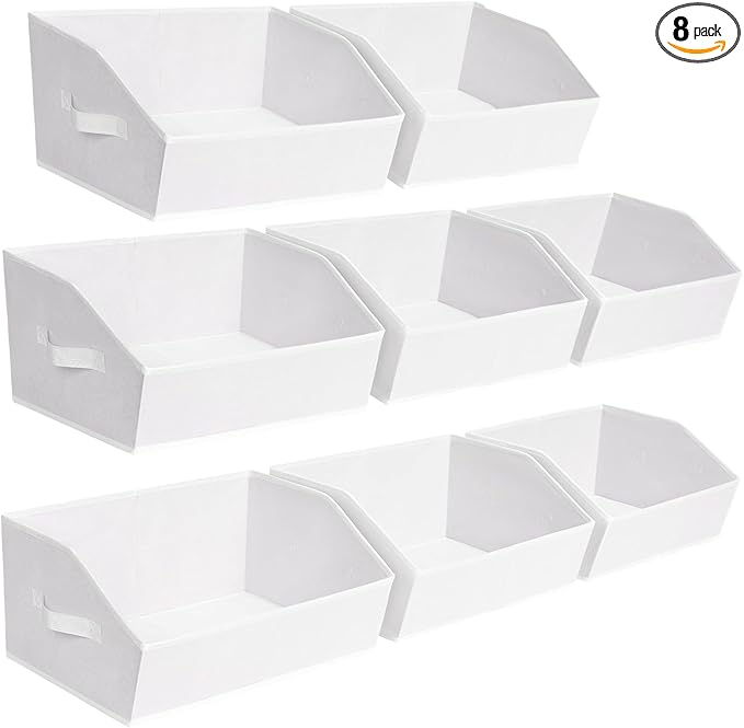 Homsorout Closet Baskets for Shelves - Decorative Storage Baskets with Handle, Trapezoid Closet Bins for Organization, Shelf 