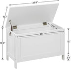 HOOBRO Toy Box, Retro Wooden Look Storage Chest with Safety Hinge, Entryway Storage Bench Supports 220 lb, 29.9 x 15.7 x 18.9