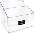 Isaac Jacobs Clear Acrylic 2-Section Organizer, Remote Holder & Multi-Functional Makeup, Brush, Pen & Pencil Storage Solution