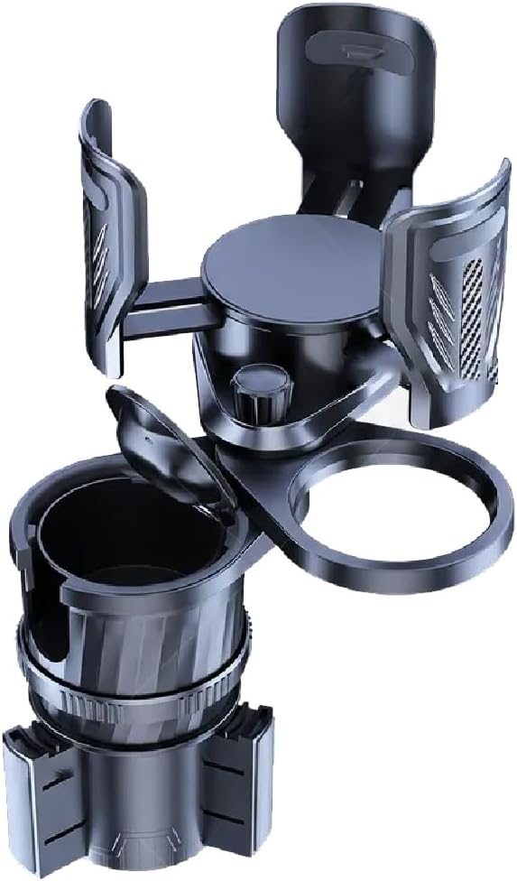 4 in 1 Upgrade Cup Holder Expander, Multifunctional Cup Holder for Car with Lock, 360° Rotating Cupholder Expander with Ashtr