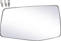 Driver Side Replacement Mirror Glass - compatible with Chevy & GMC vehicles - Silverado 2019-2024, Sierra 2019-2024 - Heated with backing plate, no blind spot detection, w/o auto dimming
