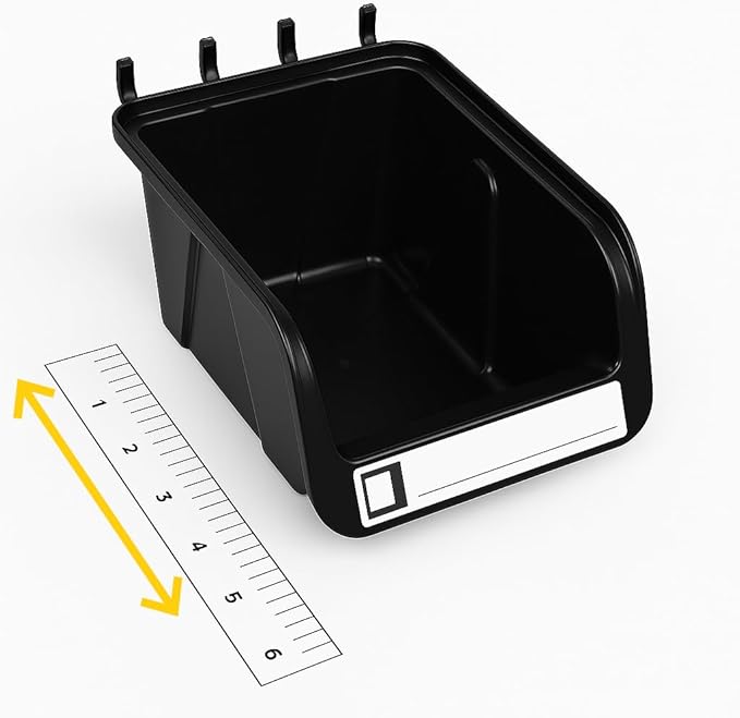 WallPeg Pegboard Bins - 6 Each 7" & 6 Each 5" ORGANIZING Bins - Hooks to Peg Board Panel Organize Hardware Arrange Accessorie