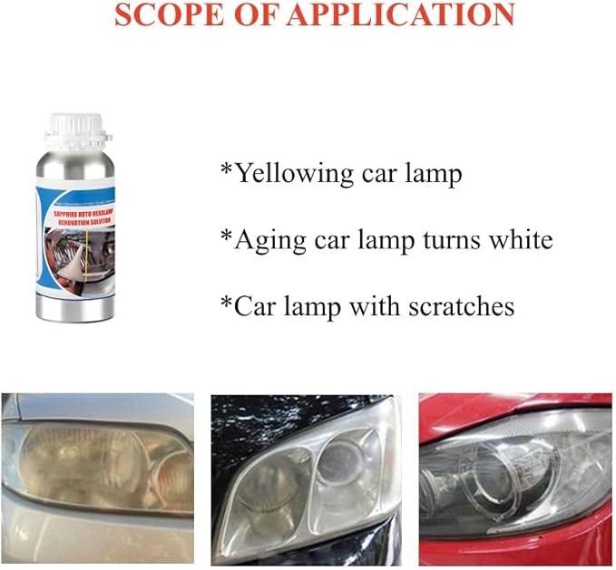 600ML Headlight Restoration Liquid,Automobile Headlight Lens Polish Repair Liquid, Car Headlight Scratch Restoring Fluid for 