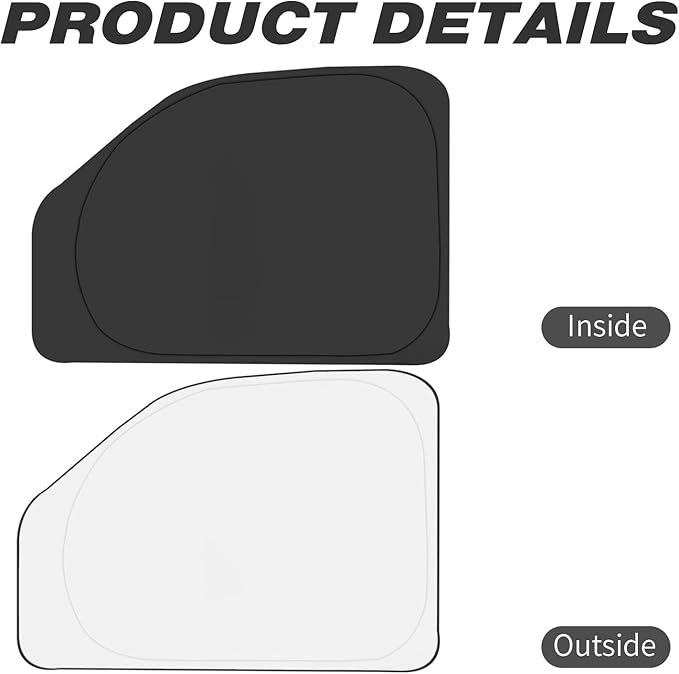 Front Side Window Sun Shade for 1996-2025 Chevy Express Cargo Van Accessories, Foldable Window Sunshade Sun Visor Protector, Side Window Shades Sun Shield Blocks UV Rays Heat, Pack of 2