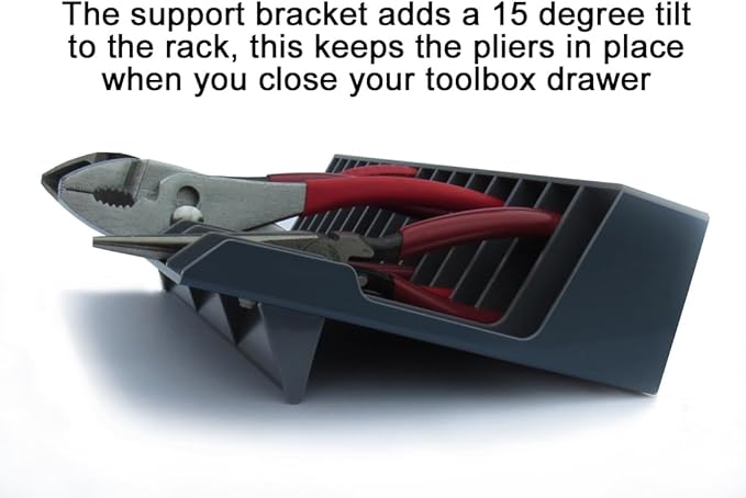 PLR16 Gray PliersRack for your Peg Board and Toolbox Drawer. Plier storage for Regular & smaller pliers. Keeps spring loaded 