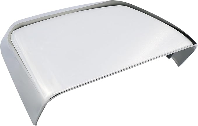 Chrome Tow Mirror Cover Cap | For 2017-2024 F250 F350 F450 F550 Super Duty Side by Side Accessories | LH Left Driver Side Exterior Plastic Rearview Top Half Door Mirror Cover