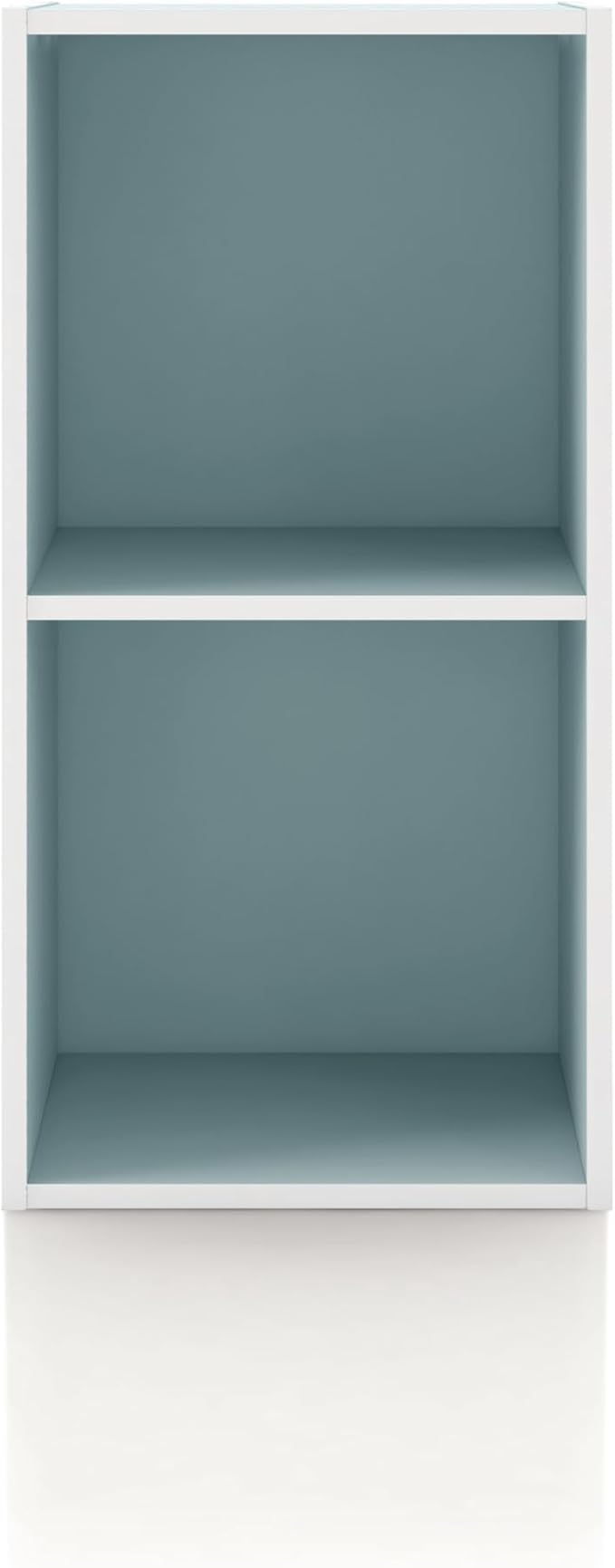 Homes: Inside + Out Apexa 2-Cube Storage Organizer Shelves, Stackable Wood Bookcase Fits Cubby Bins for Organization, Dorm Te