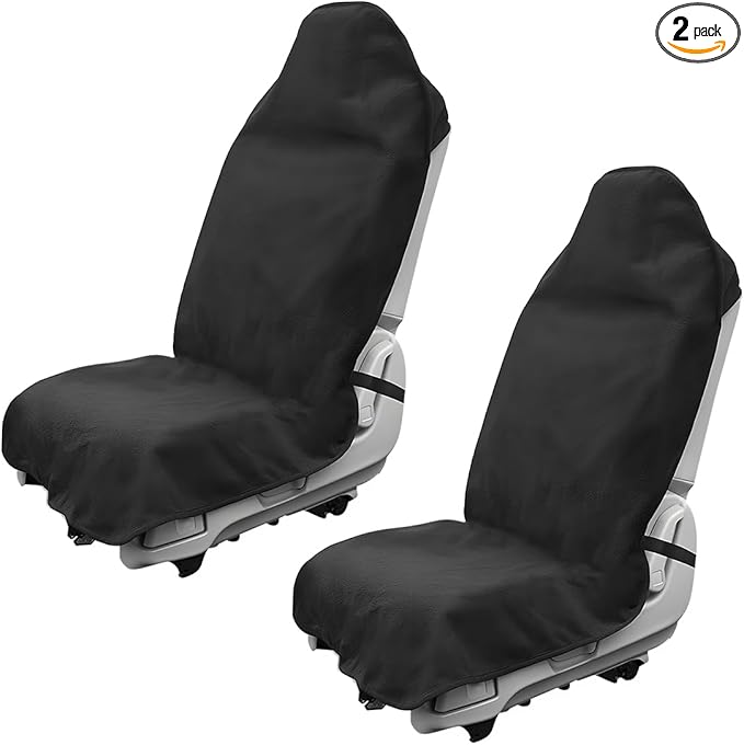 2PCS Car Towel Seat Cover, Waterproof Sweating Non-Slip Premium Soft Towel Carseat Protector, Universal Machine Washable Car 