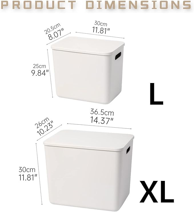 Yishyfier Plastic Storage Baskets With Lid Organizing Container Lidded Knit Storage Organizer Bins for Shelves Drawers Deskto