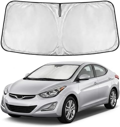 Windshield Sun Shade for Hyundai Elantra 2011-2016 Sunshade Front Window Shade Custom Fit Elantra Accessories Sun Visor Foldable Shade Blocks UV Rays Accessories