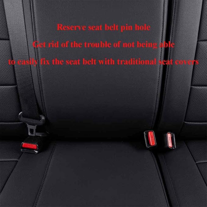 EKR Custom Fit Tacoma Leather Car Seat Covers for Select Toyota Tacoma 2012 2013 2014 2015 (Regular Seats) - Full Set,Leather