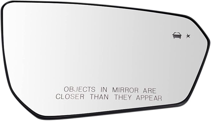 TRQ Passenger Side Mirror Glass Heated Blind Spot Detection Convex Compatible with 2018-2021 Chevrolet Equinox GMC Terrain GM