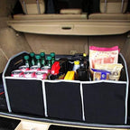 Car Trunk Organizer, Black, 3 Large Sections of Storage, Store Your Cleaning Supplies, Emergency Gear, Groceries, Tools, Great 