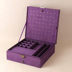 Women Jewelry Box Lockable 3 Layers Large Jewelry Organizer Storage Case for Earrings Necklaces Rings Bracelets,Green Display