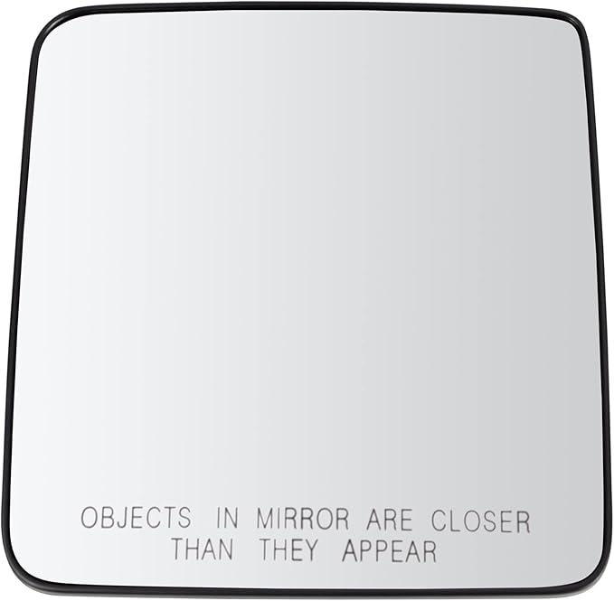 TRQ Passenger Side Manual Mirror Glass Convex with Backing Plate Compatible with 2018-2024 Jeep Wrangler 2020-2024 Jeep Gladi