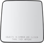 TRQ Passenger Side Manual Mirror Glass Convex with Backing Plate Compatible with 2018-2024 Jeep Wrangler 2020-2024 Jeep Gladi
