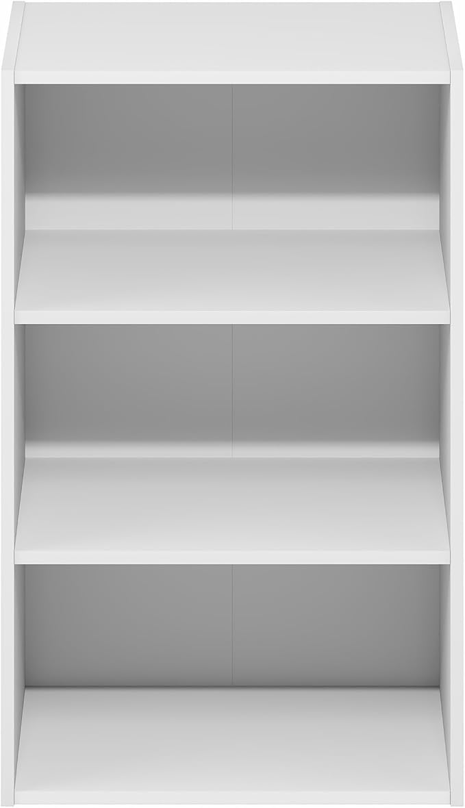 Furinno Basic Book Shelf, 3-Tier Bookshelf, Storage Organizer Bookcase with Open Shelf, 11 x 17 x 26, for Living Room, Bedroo
