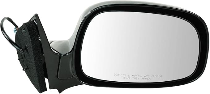 TRQ 2 Piece Driver and Passenger Side Mirror Assembly Set Electric Adjustment Heated No Memory Black Compatible with 2002-200