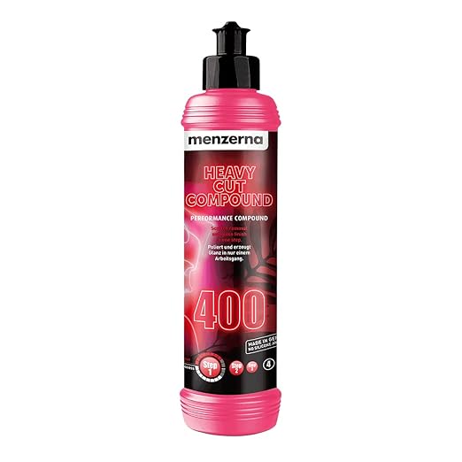 Menzerna Heavy Cut Compound 400 Lady Line 236ml (8oz) - Limited Edition, Pleasant Coconut Scent, Innovative Sanding Polish, Car Scratch Remover, Polishing Compound, Ceramic Coating for Cars