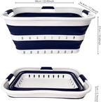 SAMMART 42L (11 gallon) Collapsible Plastic Laundry Basket - Foldable Pop Up Storage Container/Organizer - Space Saving Hampe