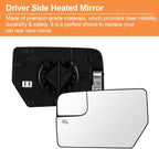 Senzeal Driver Side Heated Mirror Glass Replacement for Ford Expedition 2012-2017 Lincoln Navigator 2012-2014 Blind Spot Mirror Glass CL1Z17K707C (Left Side)