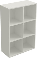 OSCHF 6-Cube Storage Shelf Bookcase - Wooden 3-Tier Floor Standing Open Bookshelf for Home and Office, Display Cabinet, Warm 